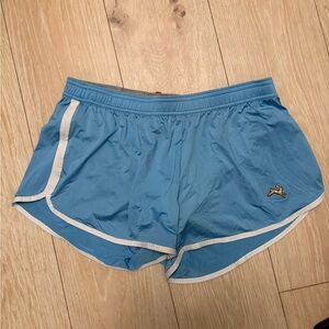 Tracksmith Light Blue Running Shorts with White Trim
